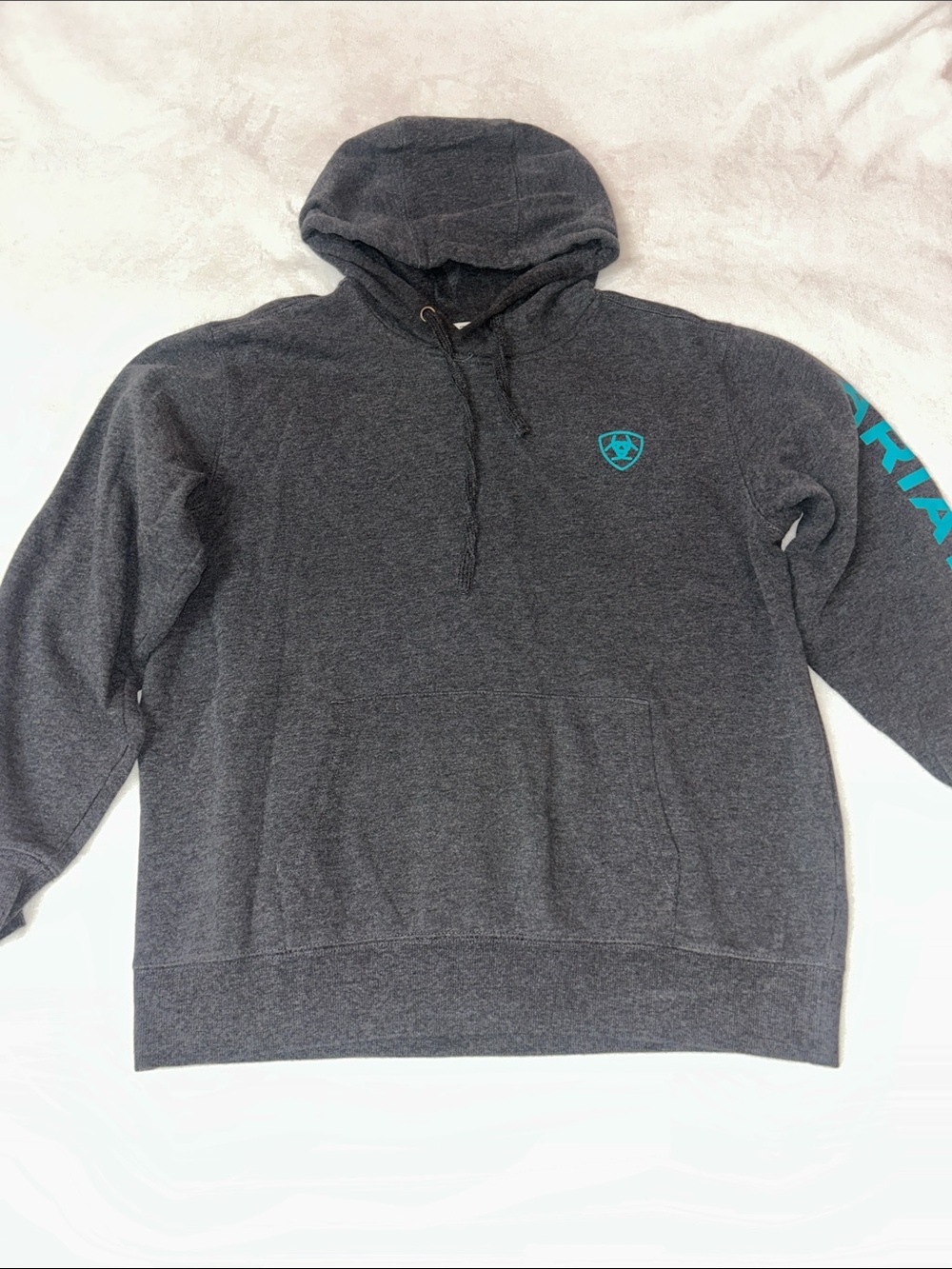 Ariat Dark Gray Hoodie with Teal Logo